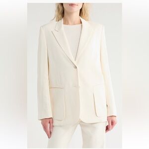 TWP Sweet Pea‎ Peak Lapel Blazer Bone Cream Women's Blazer jacket  large NWT